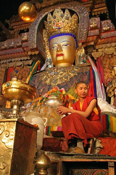 EPV0362-edited-1.jpg - BUDDHA & MONK AT PALKHOR TEMPLE - GYANTSE